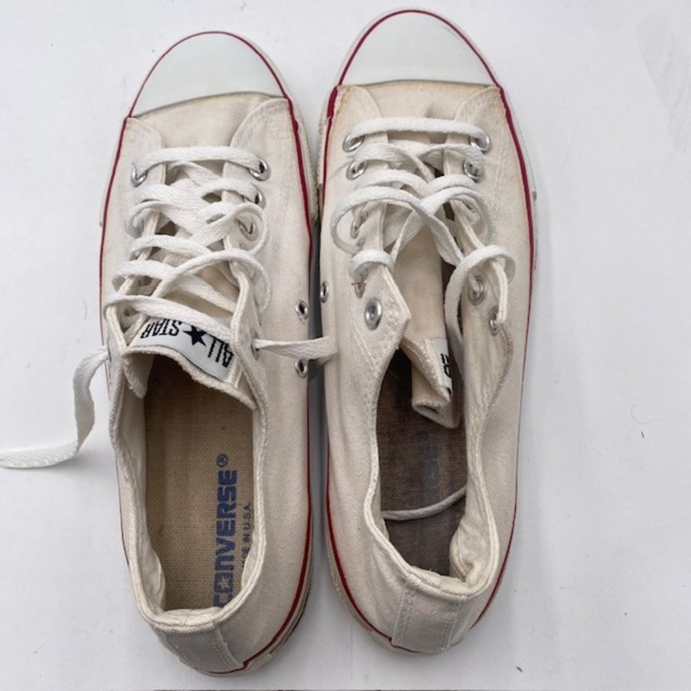 Converse Chuck Taylor All Star Sneakers Mens 10 Cream Canvas Made in USA Vintage - Picture 8 of 13